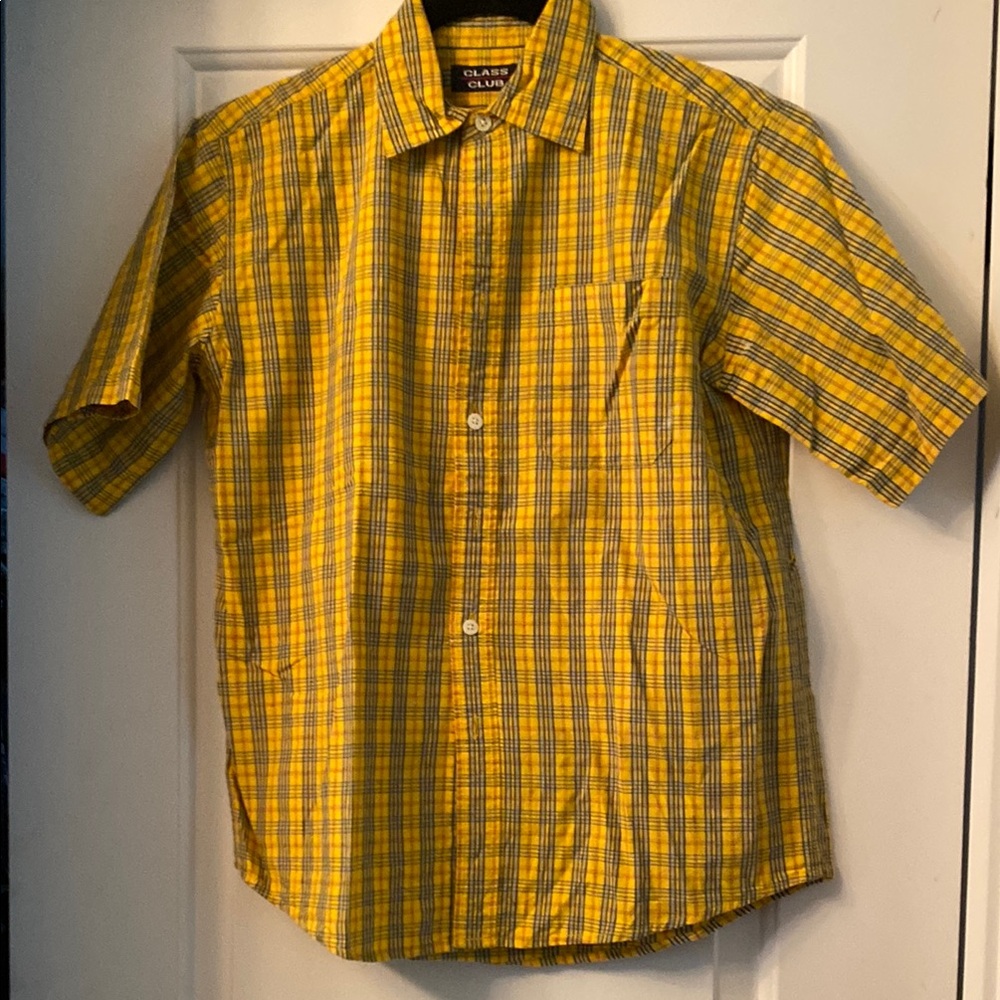 Class Club Boy’s Yellow Plaid Dress Shirt